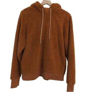 ❤️ Athleta Tugga Sherpa Hoodie Pullover in Cattail Brown Sz L